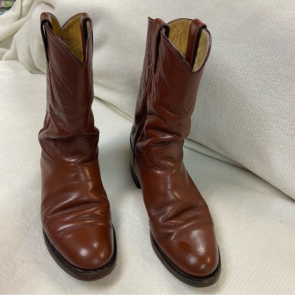 Justin size 6 1/2B Brown Leather Boots - Picture 6 of 14